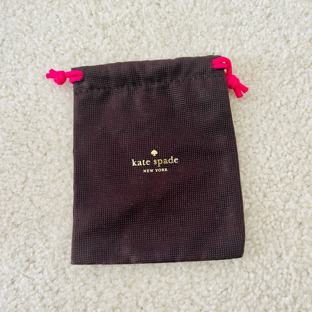 Kate Spade Brown Pouch with Pink Accents